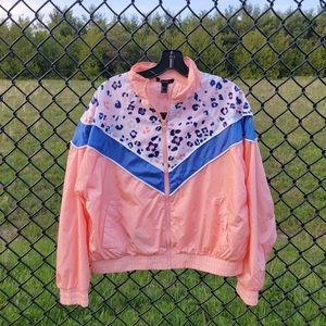 NWT Forever 21 pink Cheetah print wind breaker